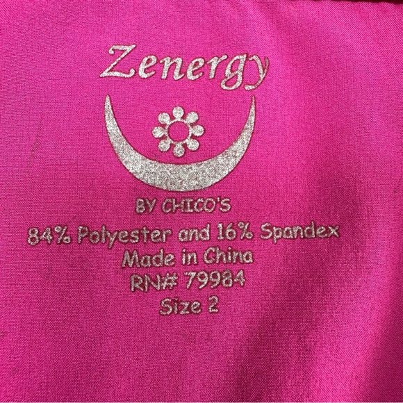 Zenergy By Chico’s Lightweight Vest Top Women’s Large Full Zip Pockets Pink - Picture 4 of 7